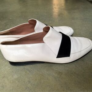 Derek Lam pale pink Loafers with Black Strap